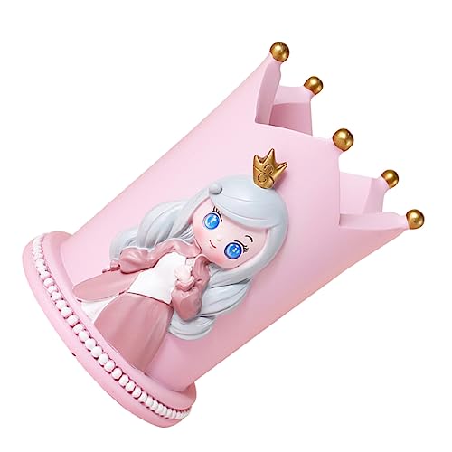 UTHCLO Cute Cartoon Pen Holder Resin Pencil Case for Girls Desktop Stationery Holder
