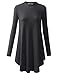 URBANCLEO Womens Long Sleeve Mock Neck Tunic Top Mini T-shirt Dress CHAR, XL