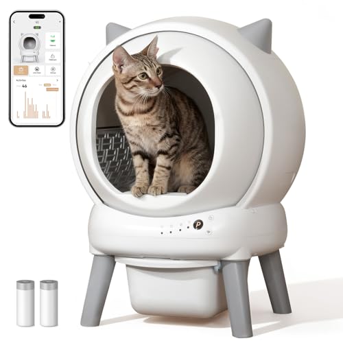 Deal: ZHMZ Self Cleaning Litter Box: Automatic Litter Box Self Cleaning for Multiple Cats Auto Robot with Dual Safety Protection, Large Openning Odor-Control with Mat