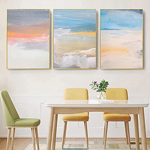 WTEVMAIY Obras De Arte De La Lona ​​Sala De Decoracion Sin Marco Colorido Abstracto Playa Mar Paisaje Moderno Imprimir Pared Cuadros Arte Para Salon Poster Impresiones 40×60cm×3pcs