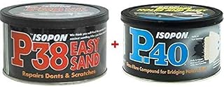 isopon 2 x U-POL Davids P38 & P40 Body Filler Compound Car Body Repair Kit