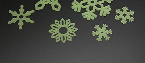 Buyusee 12pcs Removable Glow in Dark Fluorescent Wall Snowflake Sticker Ceiling Party