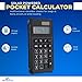 1InTheOffice 10 Digit Pocket Calculator, Dual Powered Handheld (Solar and Battery), Black, 1 Pack