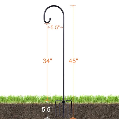 Image of Ottsuls Shepherd-Hooks Adjustable for Bird-Feeder Lantern Plant-Hook Garden-Stake - Plant Stand Hanger for Outdoor Flower Basket, Bird Feeder Hanger Weddings Decor