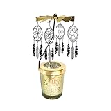 Charmant type rotatif : ce bougeoir rotatif présente un design rotatif avec des plumes délicates qui se déplacent automatiquement lorsqu'elles sont exposées à la lumière des bougies ou à la moindre brise, créant un affichage magnifique et dynamique.