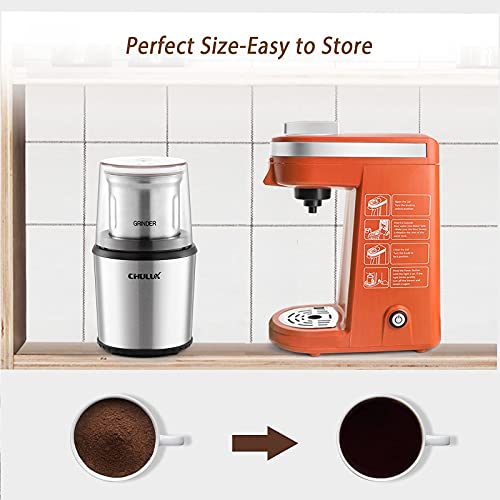 Chulux Single Serve Coffee Maker With Electric Wet & Dry Coffee Coffee Grinder,One Button Operation With Capacity 5 To 12 Ounce,Orange #TOP3