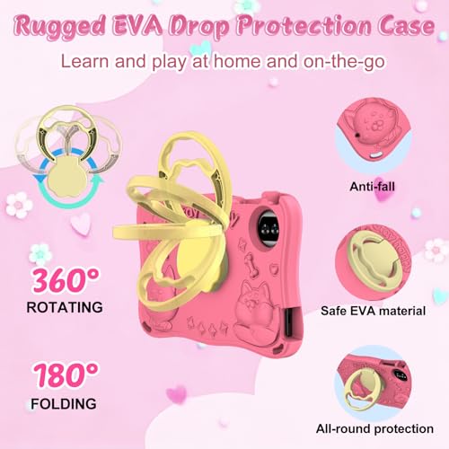 Kids Tablet, Android 15 Tablets for Kids with Octa-Core, 9 inch Toddler Tablet with 12GB 32GB 2TB Expand, 1340*800 IPS Display, Drop-proof EVA Case, Parental Control, Dual Camera, WiFi 6 - Pink - Image 8