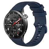 GIOPUEY Cinturini Compatibile con Xiaomi Watch S5 46mm, Morbido silicone Cinturino [Resistente All'usura] [Traspirante] - Dark Blue