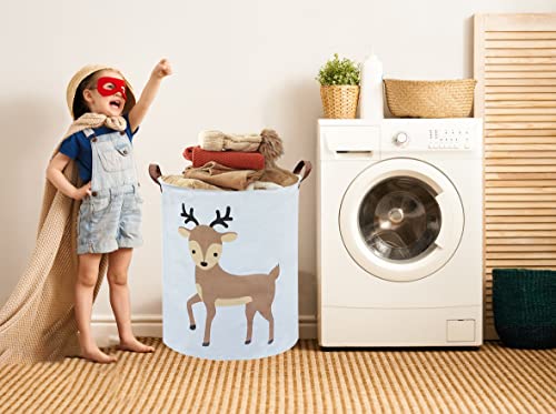 Image of Kids Laundry Basket,Deer Laundry Hamper Collapsible Baby Storage Baskets for Boy Room Decor,Nursery Hamper,Toy Organizer,(Deer)