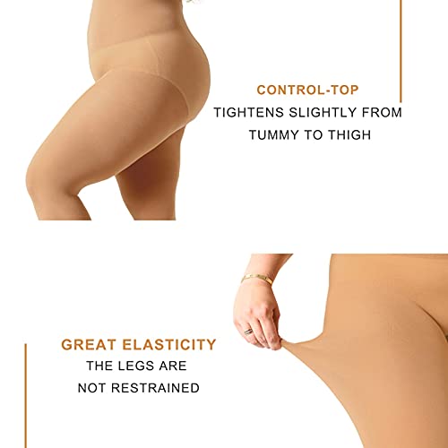Image of MANZI Plus Size Tights for Women Queen Size Nylons Stockings Pantyhose