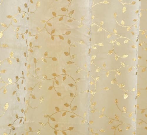 Image of Fabrilia Soft Velvet Printed Long Door Curtains for Living Room /Bedroom (9 Feet Long, Cream, Pack of 1 Piece)