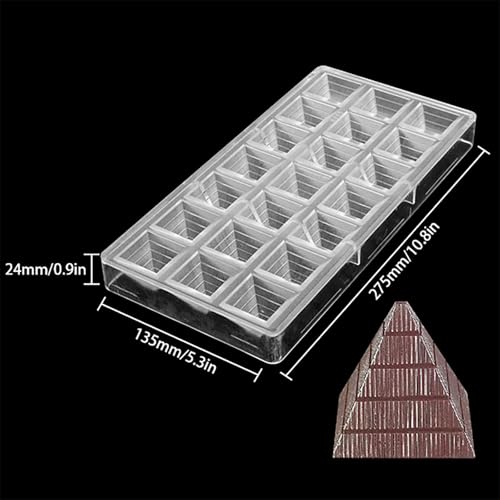 Polycarbonate Chocolate Mold DIY Candy Mould Clear Hard Plastic Bakeware Pastry Tools Pyramid (19356)
