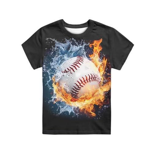 Image of JEOCODY Boys Girls Graphic Tees Funny 3D Printed Short Sleeve T-Shirts 3-16T
