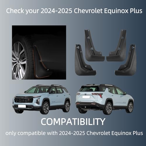 Image of Mud Flaps for 2024 2025 Chevrolet Equinox Plus，Wheel & Tire Splash Guards, Mudflaps for Car, All Weather Tire Protector Splash Guards Mudflaps for Chevrolet Equinox Exterior Accessories