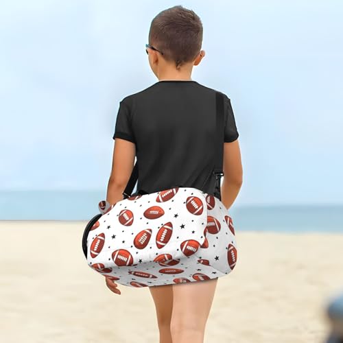 Stars Football White Kids Travel Duffel Bag for Boys Girls Overnight Weekend Tote Bag with Shoes Compartment for Dance Gym Sports 7