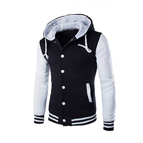 Luckycat Slim Fit con Capucha Outwear Blusa de Sudadera Suéter de Barras paralelas de Costura para Hombre Invierno Abrigo Casual Sudadera con Capucha Chaqueta de Lana Capa Jacket Parka Pullover