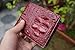 Double Side Mens Alligator Leather Skin Crocodile Bifold Handmade Wallet (Burgundy-Navy Blue Big Horn)