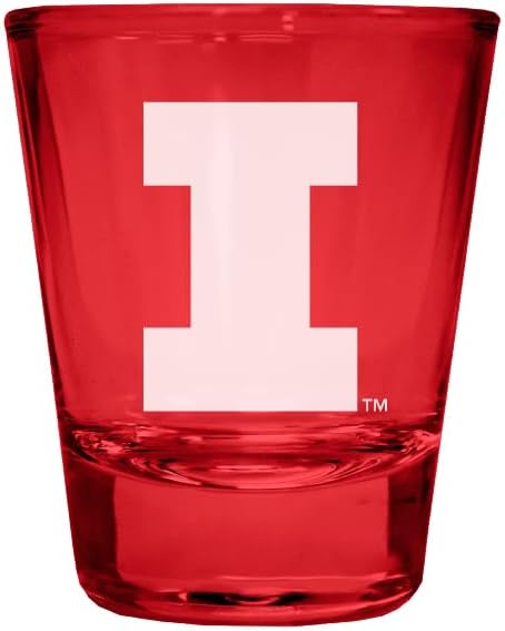 Vaso Tequilero Illinois Fighting Illini Grabado 2 oz - Pack de 2