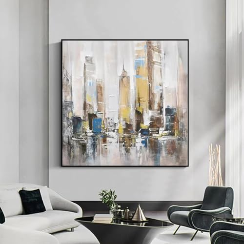 Impression sur toile horizon urbain abstrait grand format encadré