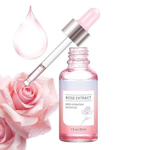 AOPEIBOTO Rose Face Serum for Women, Face Moisturizing Essential with Rose Extract, Deep Hydrating Nutrition, Firms Skin, Reduces Fine Lines, Improves Dull Skin & Smoothes Skin Tone