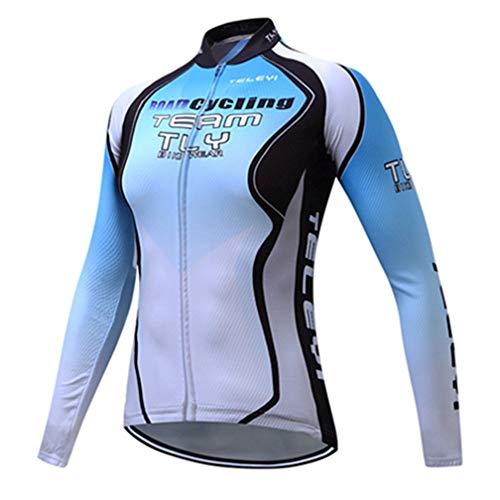 Conjunto de roupas femininas de ciclismo de manga comprida com calça acolchoada para bicicleta, Lã b