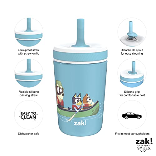 Zak Designs Bluey Kelso Toddler Cups For Travel Or At Home, 12Oz Vacuum Insulated Stainless Steel Sippy Cup With Leak-Proof Design Is Perfect For Kids (Bluey, Bingo, Grandad Mort) #TOP1