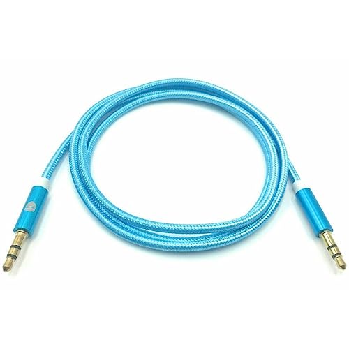 Aux Cable, 3.5mm Male Stereo Jack To Jack Audio Cable, Aux Cord Lead, Nylon Braided Aux Lead For Car, Home Stereos, Headphone, Samsung, MP3 Player, Smartphone, Laptop, (Blue)