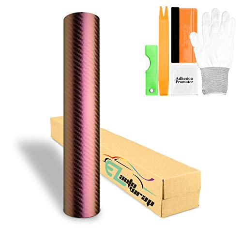 Free Tool Kit Chameleon Purple Gold 3D Carbon Fiber Textured Matte Car Vinyl Wrap Sticker Decal Film Sheet Color Shifting Change - 60