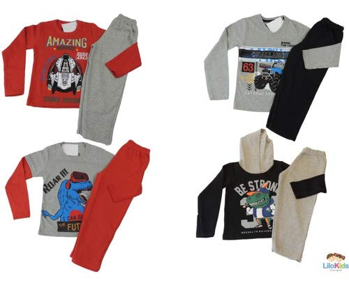 5 conjuntos moleton infantis barato frio masculino TAMANHO:6