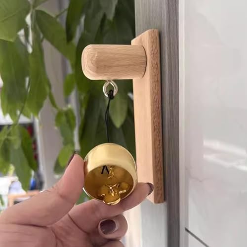 Alarma de puerta de entrada de madera con timbre decorativo multiusos para pasillo 6