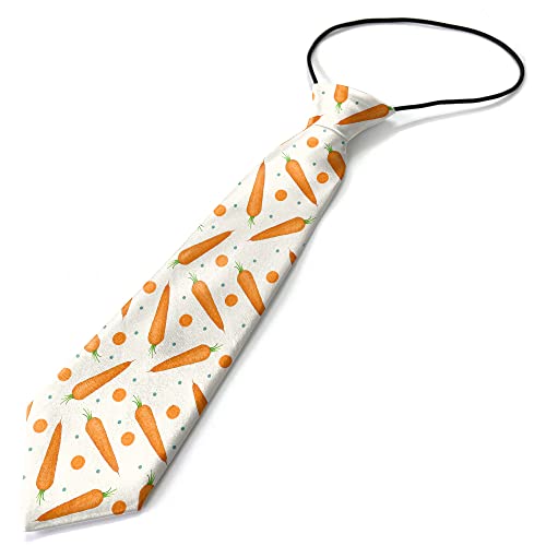 KAWAMOUSE Toddler Size ( Carrot ) Pre-Tied Adjustable Novelty Necktie, Fashion Conversational Neck Strap Ties for Boys and Children, for Wedding Parties Events