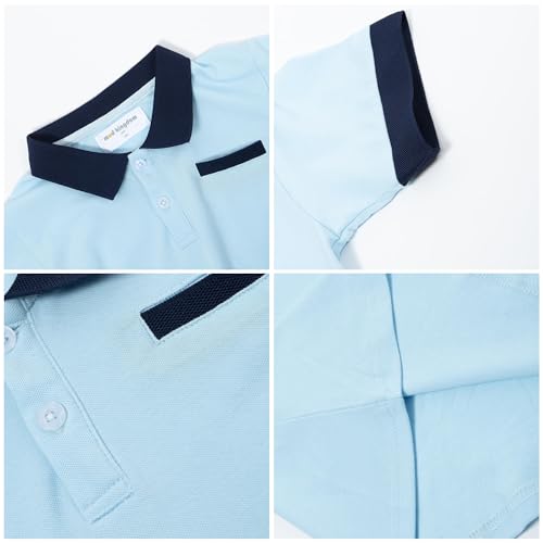 Image of Mud Kingdom Boys Polo Shirt Short Sleeve School Uniform Pique Polo Summer