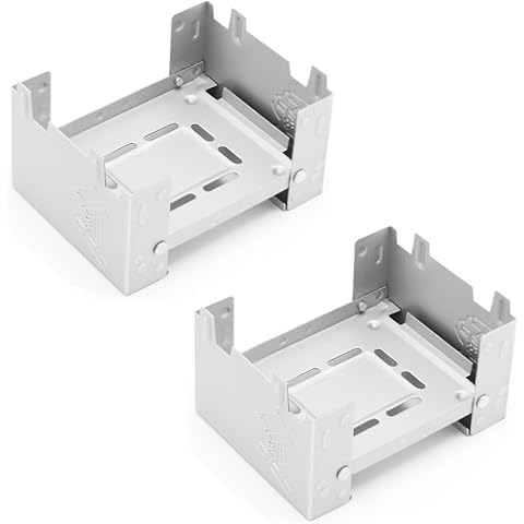 RecDec 2 Pack Solid Fuel Stove Portable Compact Mini Foldable Solid Alcohol Spirit Wax Tablets Stand Burner for Camping Outdoor Backpacking Hiking Trekking Survival Picnic Cover