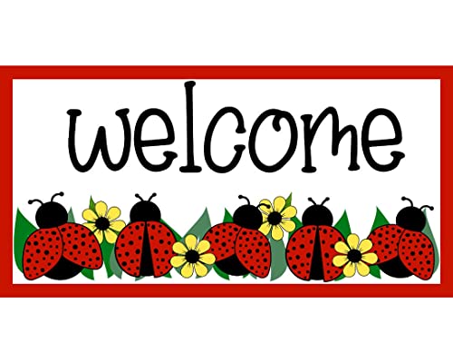 Cartello con coccinella di benvenuto, porta d'ingresso, ghirlanda Accessoryart latta decorazione della cucina decorazione della cucina decorazione della cucina decorazione della parete poster cartello
