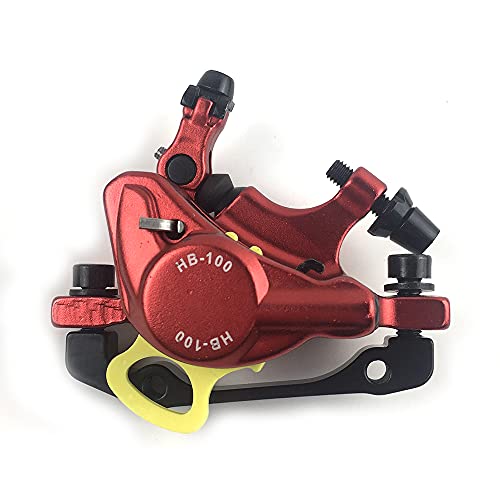 Catazer Mtb Road Hb-100 Mtb Road Line Pulling Hydraulic Disc Brake Calipers Front & Rear Mountain Bike Disc Brake E-Bike Disc Brake (1 Pcs Red Front) #TOP1