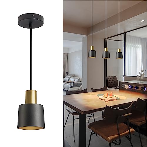 Aisilan Modern LED Pendant Light 9W COB Black Gold Ceiling Pendant Lighting Adjustable Height Hanging Lights for Bedside Bedroom Kitchen Bar