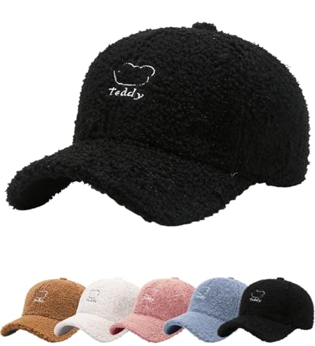 Cozyan Baseball Cap Men's Winter Hat Unisex Baseball Cap Winter Cap Men's Cap Autumn / Winter Soft Inner Lining Unisex Classic Baseball Cap Hat Adjustable, black, 7 1/8