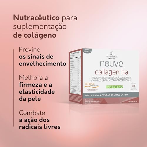 MANTECORP - Nutracêutico Nouve Collagen HA Nova Fórmula - Colágeno Verisol, Suplemento Nutricional S