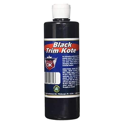 Detail King Trim Kote - Black - 16oz - Long-Lasting Restoration - For Use on Grainy, Black Plastic & Vinyl Trim on your Vehicle's Exterior