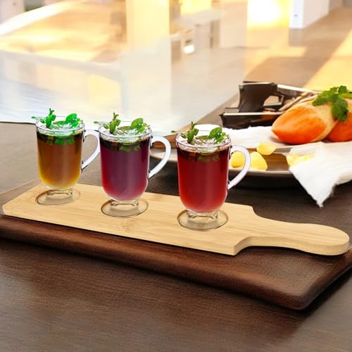 Marsrut 2PCS Flight Board for Tasting, 3 Slots Bamboo Wine Holder 2.17 INCH Dia Base Serving Display Rack Paddle for Whiskey, Beer, Drink Glass Jars, (Round) 15.0L x 3.9W by Marsrut - Image 8