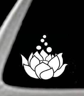 Magnet Lotus Flower 5 Premium Quality White Vinyl Vinyl Decal Sticker Car Waterproof Car Decal Magnetic Bumper Sticker 5"
