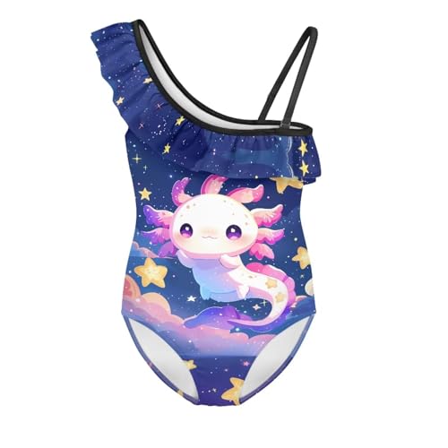 Image of Girls Swimsuit One Piece Ruffle Swimsuit Non-Slip Straps UPF 50+ for Girls Size 3-14 Years