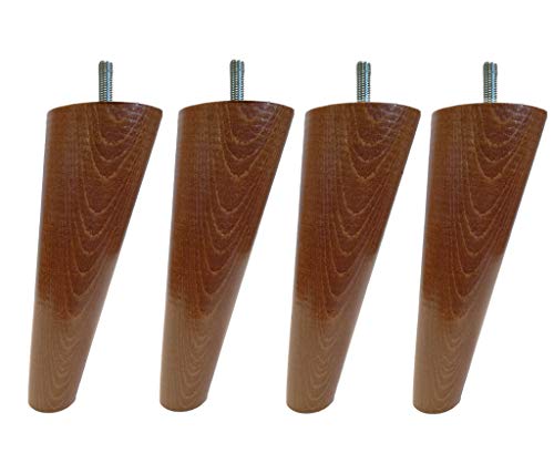 Margot Vintage Compass Set of 4 Base Feet, Cherry Wood, 20 x 7 x 7 cm, Teinte Merisier, 7 x 7 x 20 cm