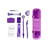 YOUYA DENTAL Boxed Portable Orthodontic Care Kit, 8pcs Orthodontic Toothbrush Kit for Braces for Orthodontic Patient Dental Travel Oral Care Kit Interdental Brush Dental Wax Dental Floss-Purple