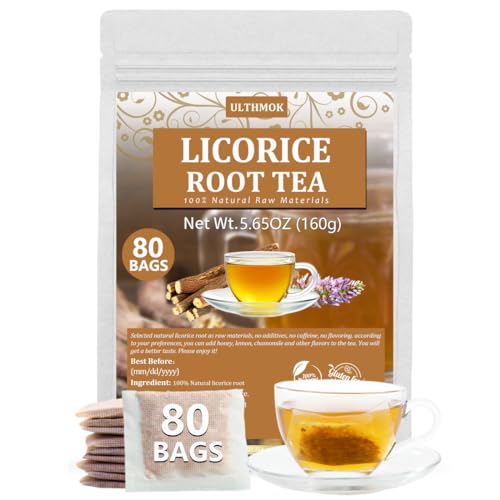 Premium 80 Liquorice Root Tea Bags Made with 100% High Sweetness Wild Licorice Root No Additives & Caffeine Free.