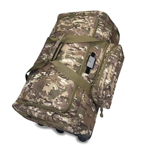WOLT 120L Rolling Duffle Bag with Wheels, Large Deployment Military Bag, Wheeled Heavy Duty Luggage for Travel, Camping by WOLT - Used condition - Image 7