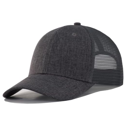 CYGTE XXL Plus Size Trucker Hat Snapback Big Head Men's Mesh-Back Ball Cap, Charcoal, XL-XXL