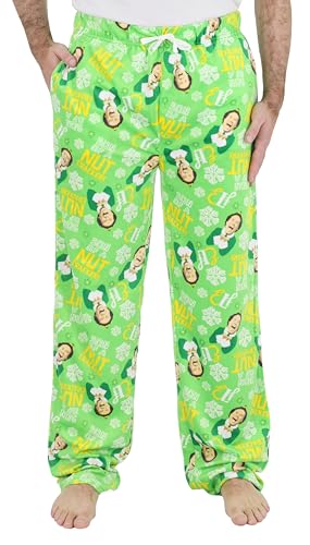 Elf the Movie Mens Christmas Pajama Pants - Buddy the Holiday Fleece PJ Bottom Loungewear