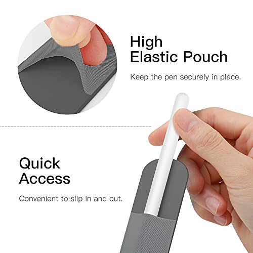 Image of MoKo Adhesive Pencil Case Holder Sticker for Apple Pencil, 2Pcs Dark Gray