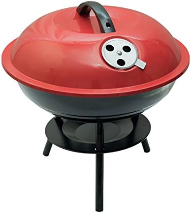 Traders5253 Portable Charcoal Grill, 14-Inch, Red
